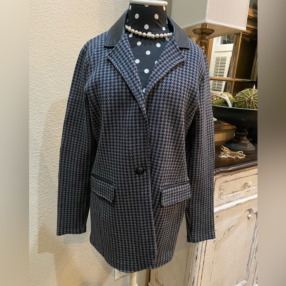 New Lauren Ralph Lauren Size Large Black/Gray Houndstooth